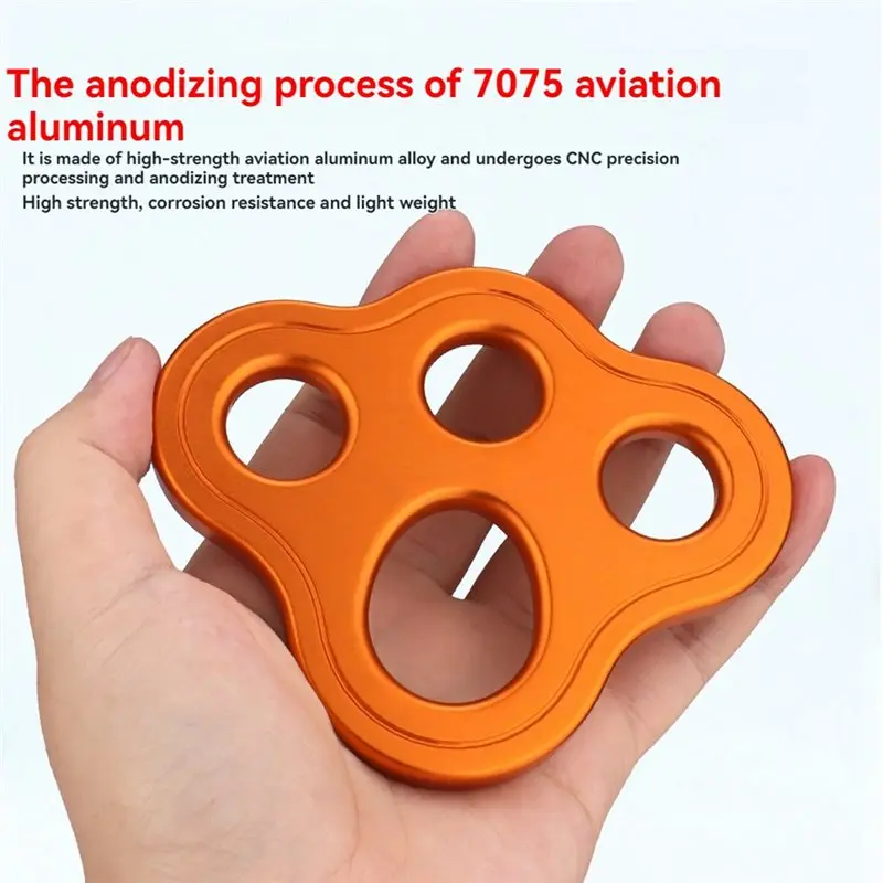 ABHS-Rigging Plate 50KN, Bear, Force Divider Plate Anchor Multipliers Connector Gear For Yoga Hammock Descender Rock Climbing