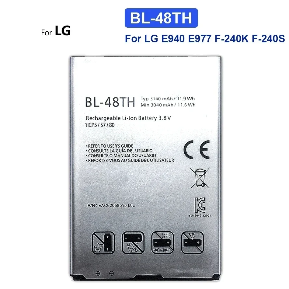 BL-48TH Аккумулятор для LG E940, E977, мобильный телефон, F-240K, для Optimus G Pro Lite, D686, E980, E985, E986, 3140 мАч