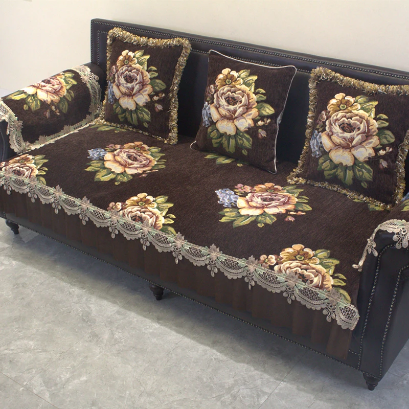 

European Style Jacquard Sofa Cover Suitable for All Seasons Luxury Anti-slip Living Room Seat Cushions Sofa Covers Couch Towels