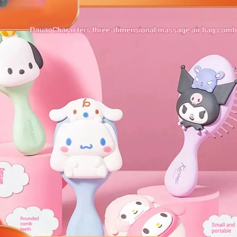 Miniso 2024 New Model Sanrio Series Comb Kuromi Air Cushion Comb Kids Hair Mini Portable Airbag Comb Massaging Cute Girls