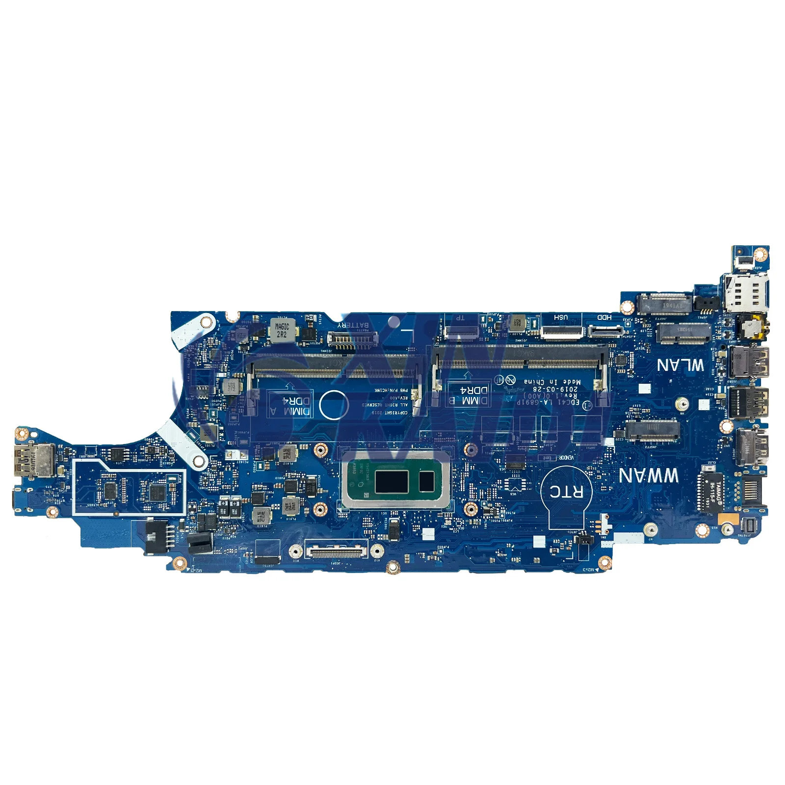 Notebook Mainboard For DELL Latitude 5400 052T0R 03WM4C 01D4XP LA-G891P Laptop Motherboard with CPU i5 i7 8th Gen Systemboard