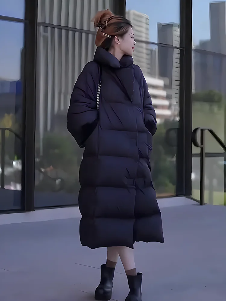 2024 invierno nuevo Faionable versátil Thiened Floing cuello grande blanco Du abajo Jaet mujer moda viaje Sle