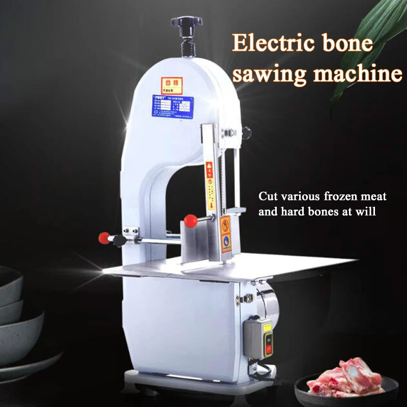 Commercial Electric Meat Bone Saw Machine 1500W Stainless Steel Blade Bone Bandsaw Machine Workbench Countertop Bonesaw