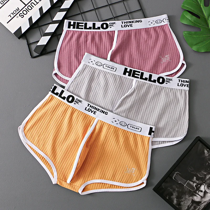 3Pcs/lot Mid Waist Men Panties Boxer Shorts Cotton Men\'s Underwear Breathable Soft Male Underpants Sexy Comfortable Undies Cueca