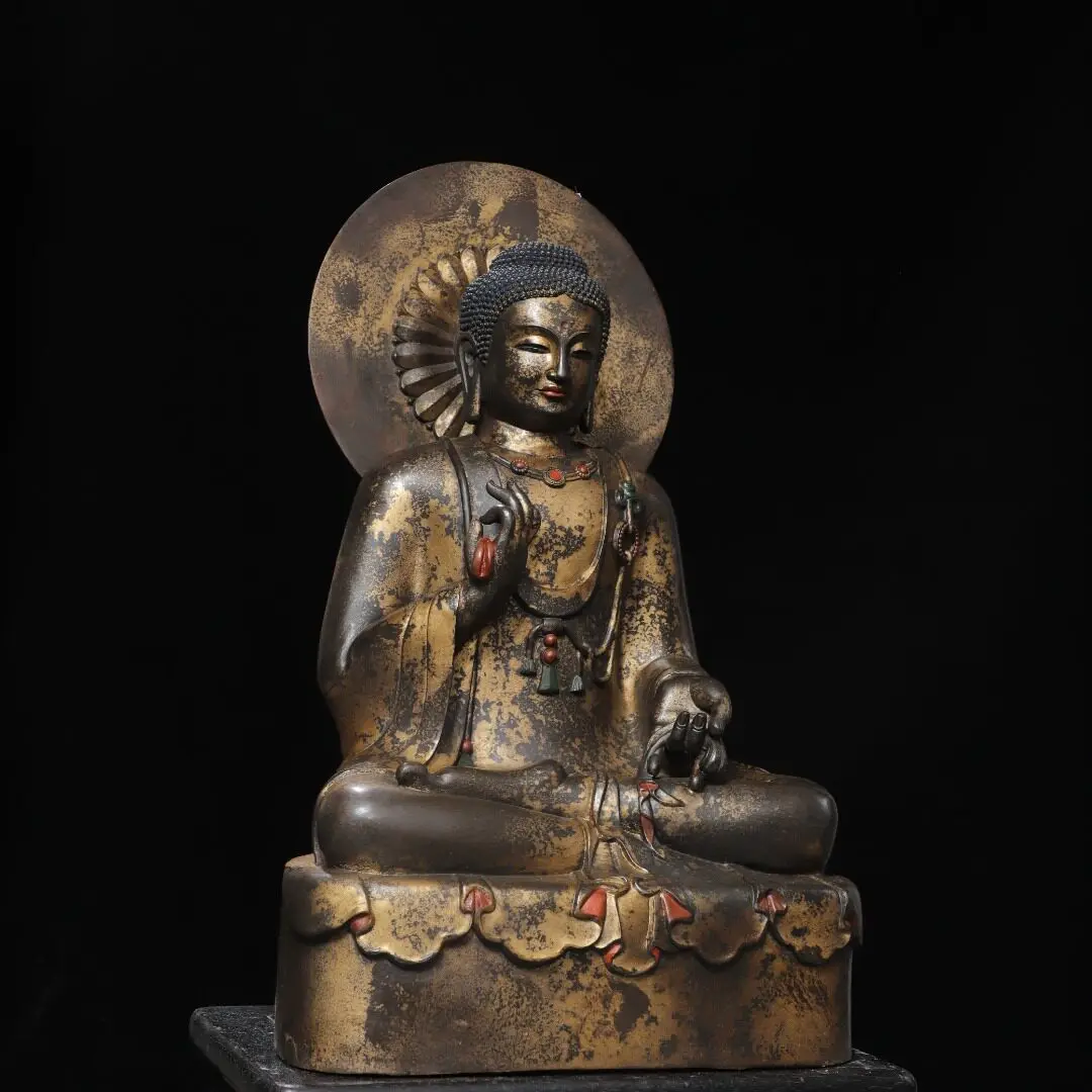 Large Copper Shakyamuni Buddha Statue – Home Temple Altar Feng Shui Decor Gift