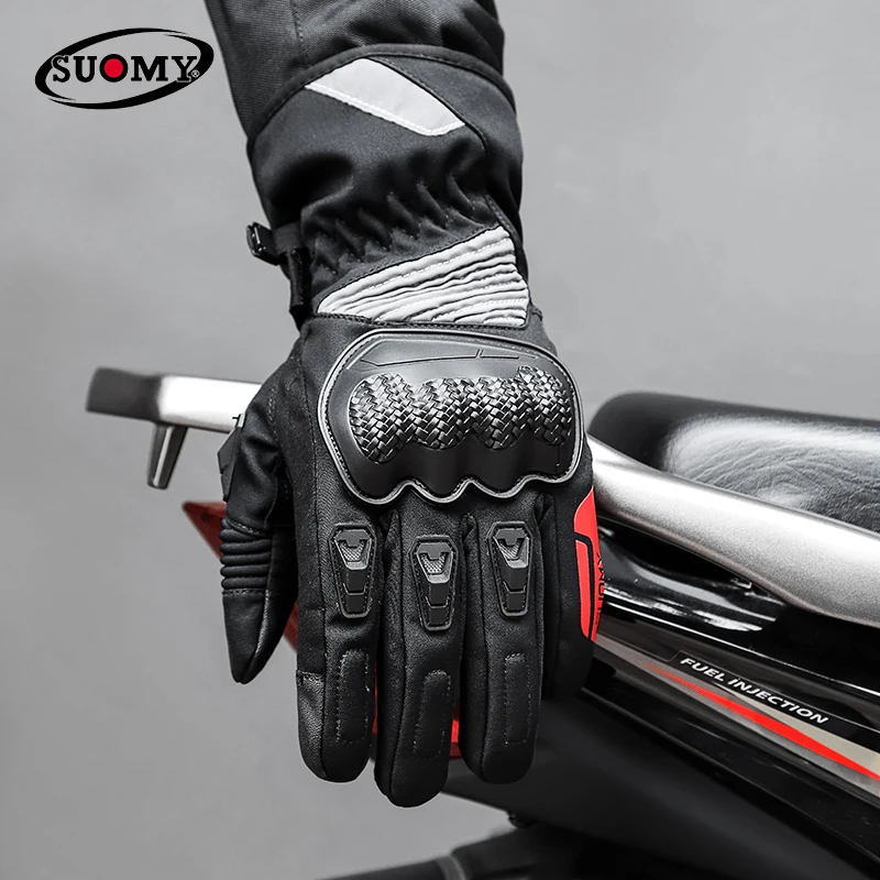 

SUOMY Motorcycle Winter Warm Rider Gloves Men Motorbike Touch Screen Moto Riding Glove Water&Windproof Cycling Scooter Off-road