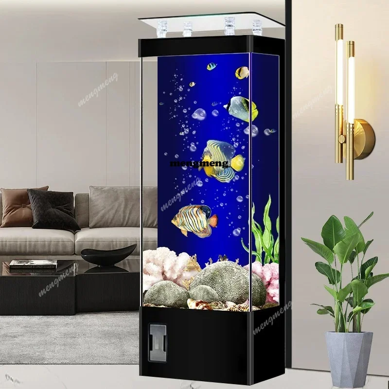 Y136 New smart goldfish tank, living room, household medium-sized vertical filter integrated ecological glass, no-change aquariu