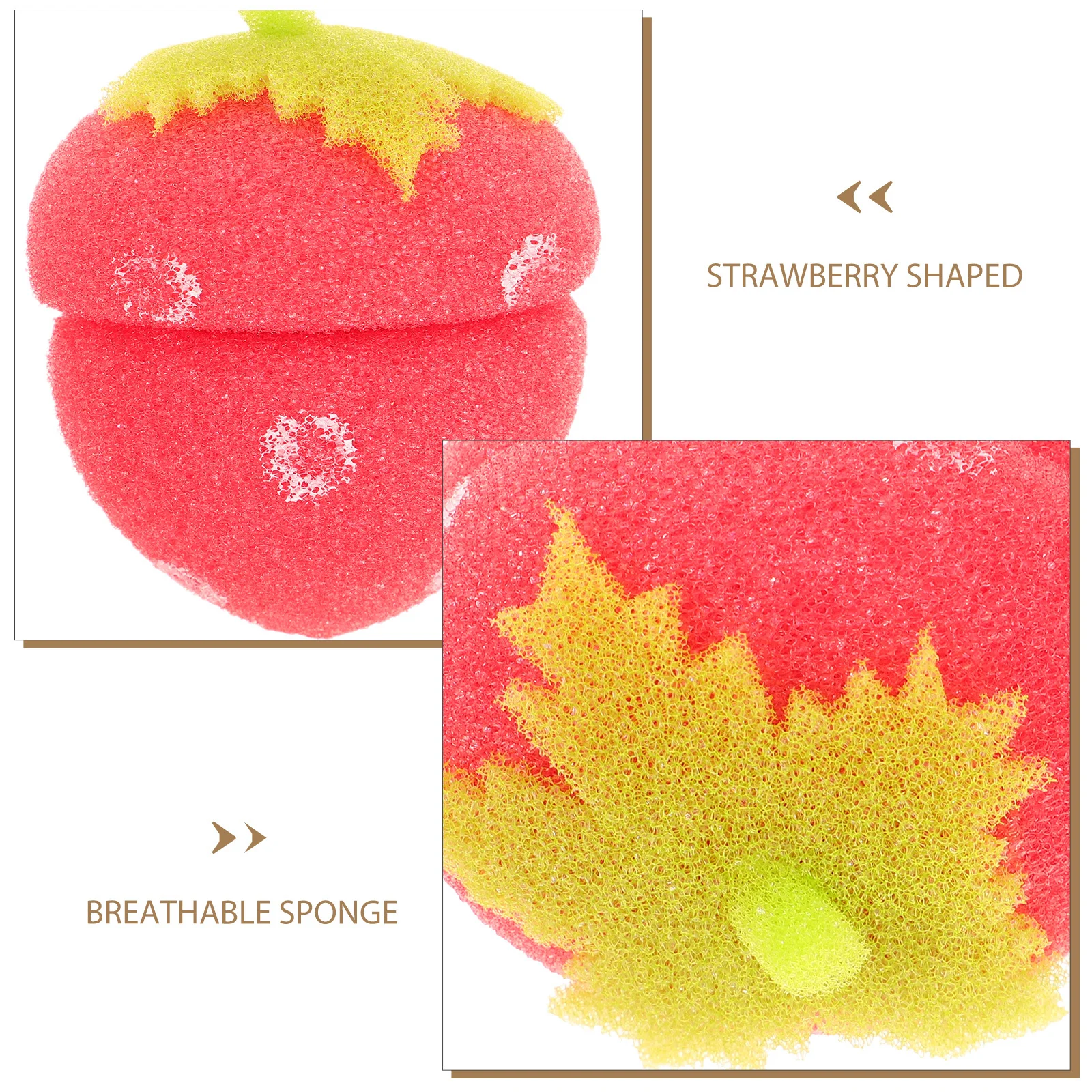 12 قطعة شكل الفراولة الإسفنج بكرو الشعر الأحمر لينة تنفس بكرات لراحة عشية وضحاها الشباك الإسفنج بكرو الشعر #2