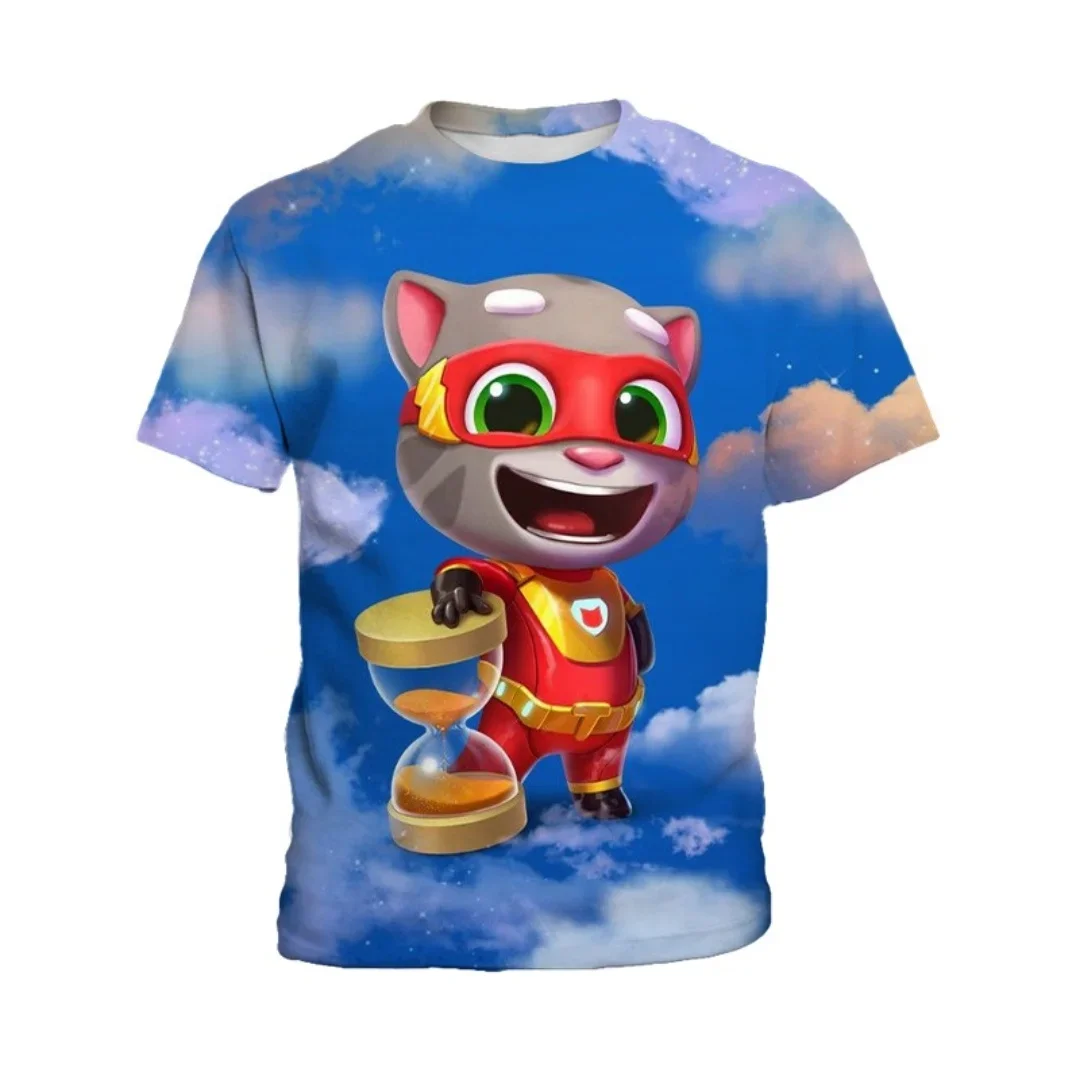 2026 Sommer AI My Talking Tom 3D-Druck Rundhals Kurzarm T-Shirts Komfortable Alltags-Freizeitmode Oberteile für Jungen und Mädchen – Detail 5