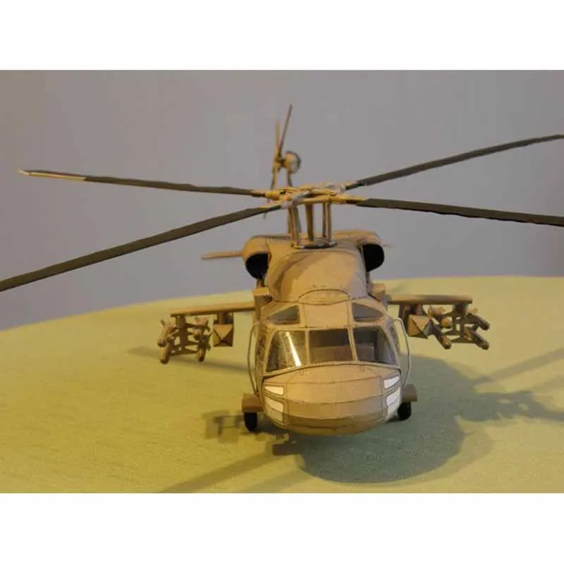 Simulation 1:33 U.S. Black Hawk UH-60 Multipurpose Helicopter Paper Toy Model DIY Handmade Paper Airplane Toys High Difficulty