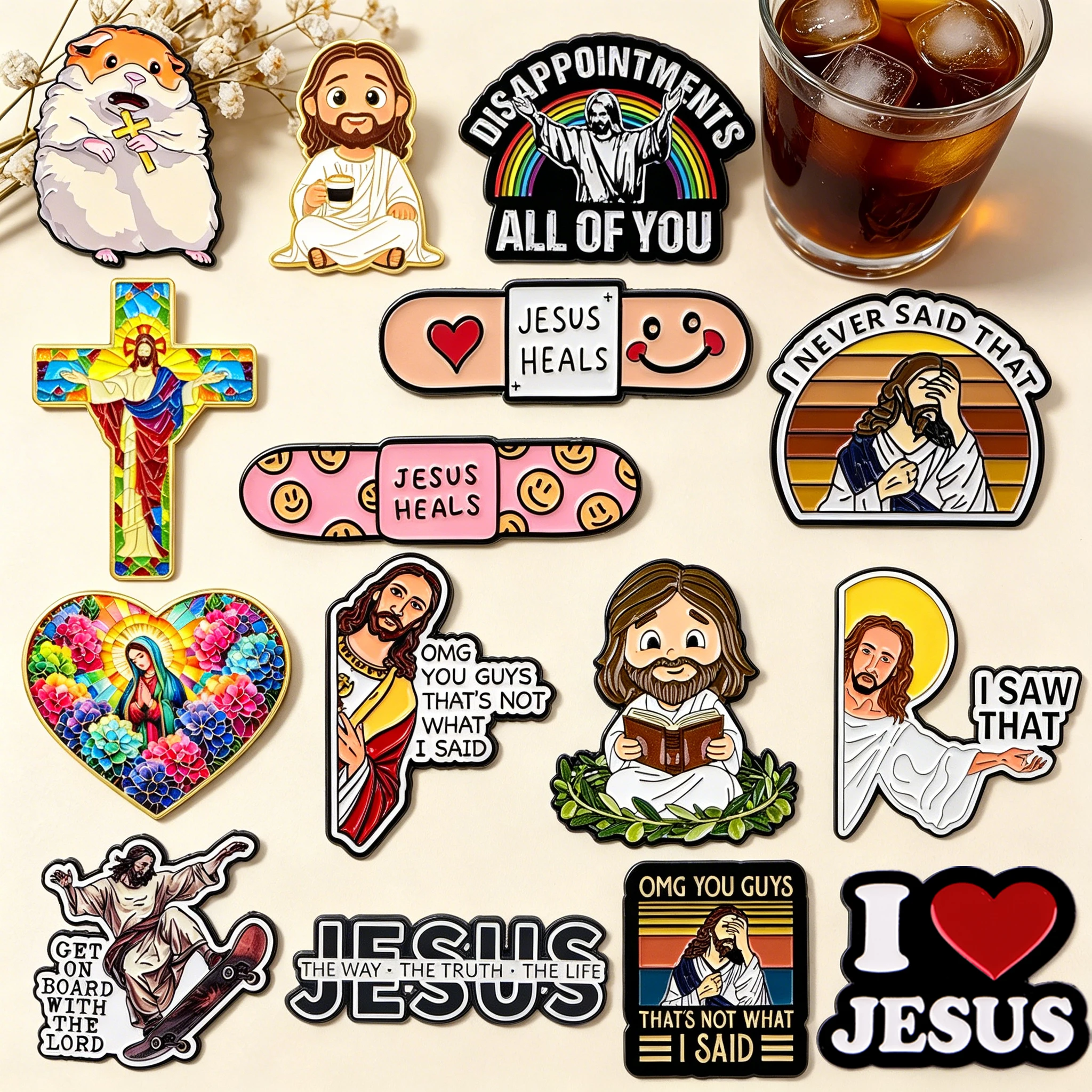 

Эмалевая брошь «Я люблю Иисуса», винтажная, религиозная, для лацканов, значок на рюкзак, аксессуар для одежды, ювелирное украшение, подарок