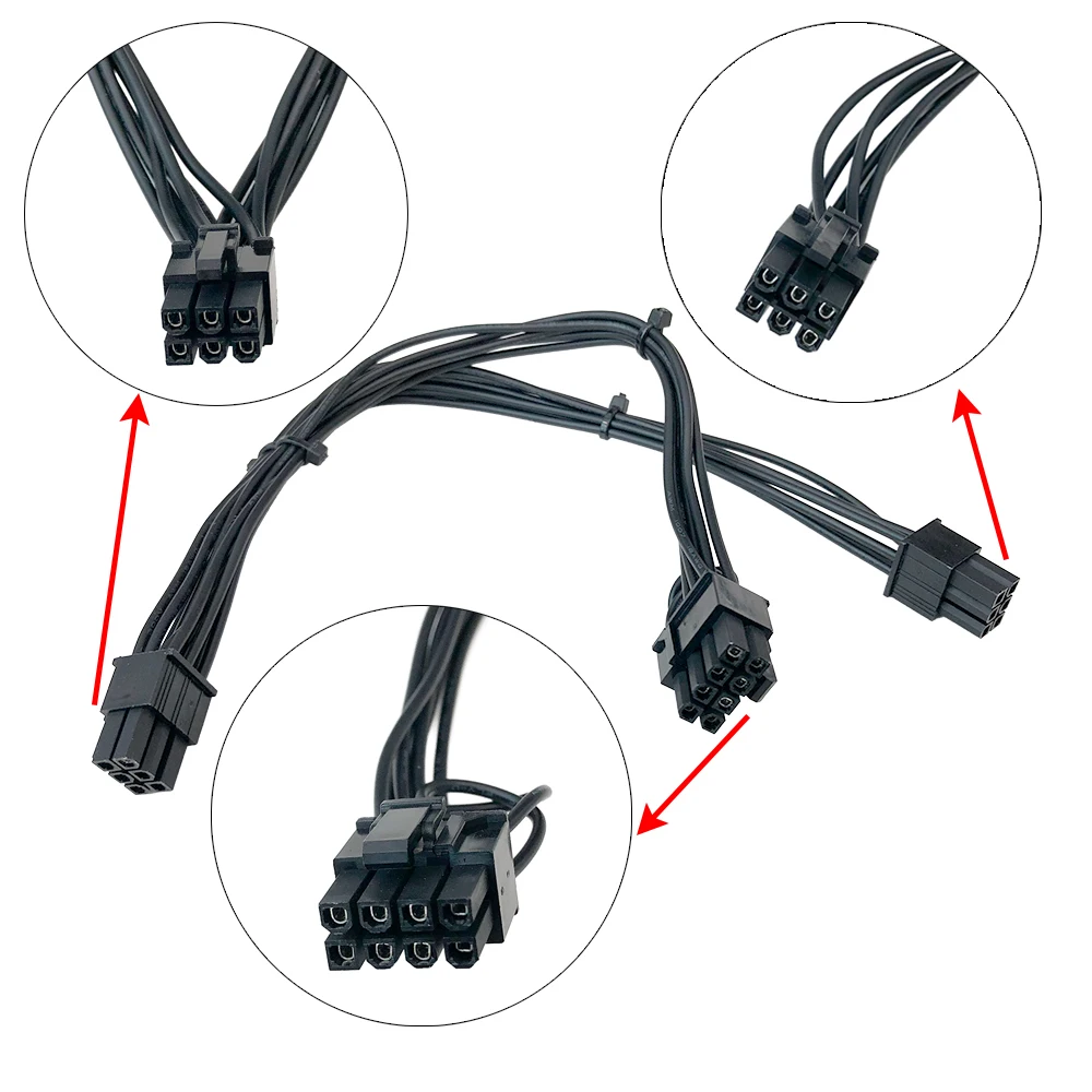For LENOVO ThinkStation P720 30BA 30BB 30BU 6pin_M to 8 +6pin 250mm Graphics Card Power Cable 5C10U58233 5C10U58456 5C10U58355