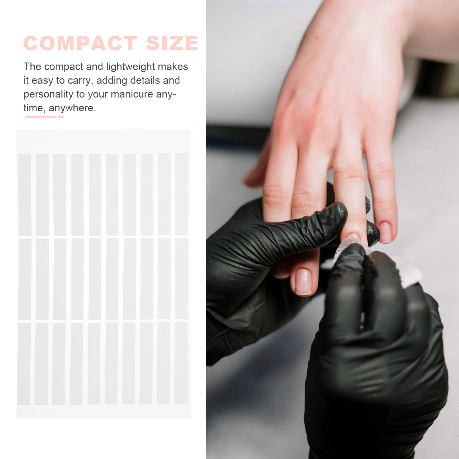 Cinta adhesiva de doble cara portátil, pegamento de gelatina transparente para presionar en las uñas, Kit de herramientas de manicura para reparación de uñas artificiales, 10 Uds.