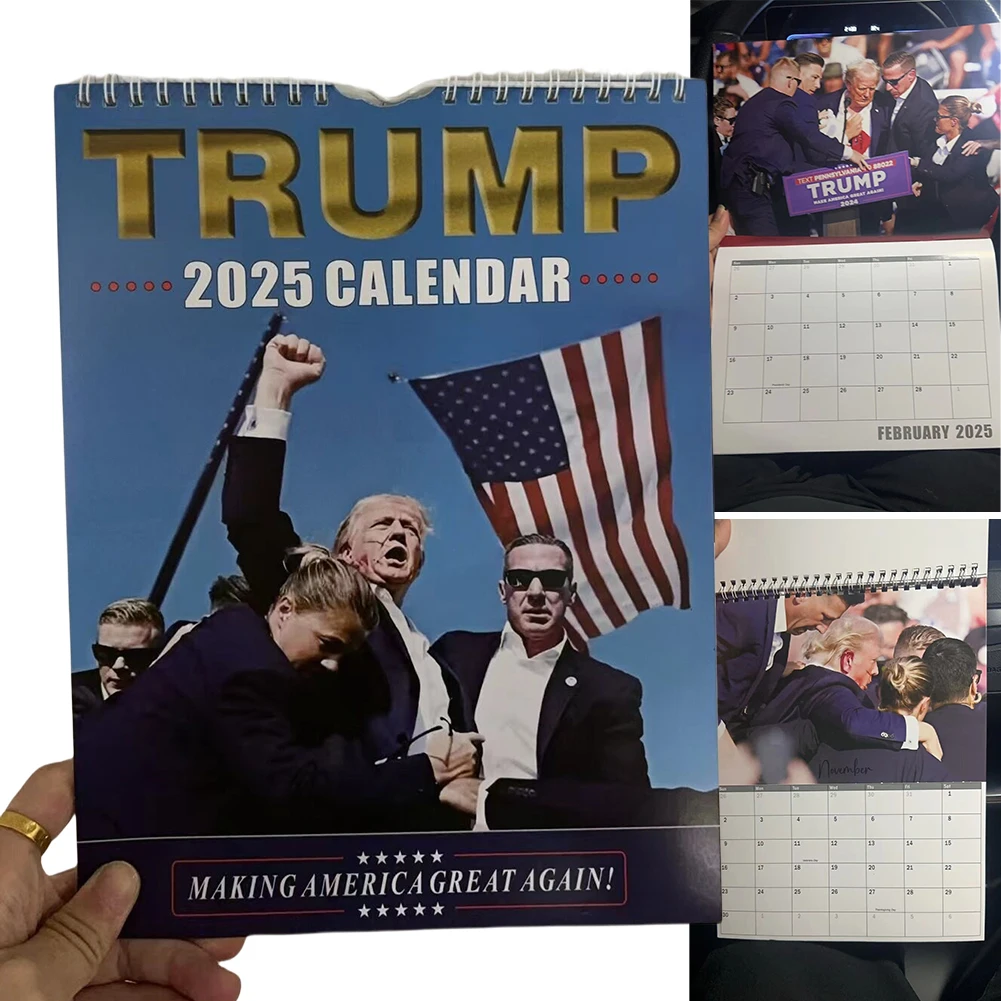 Calendario de escritorio Trump 2025 Calendario de eventos de rally Donald Trump que hace que Estados Unidos vuelva a ser grande 1-3PCS