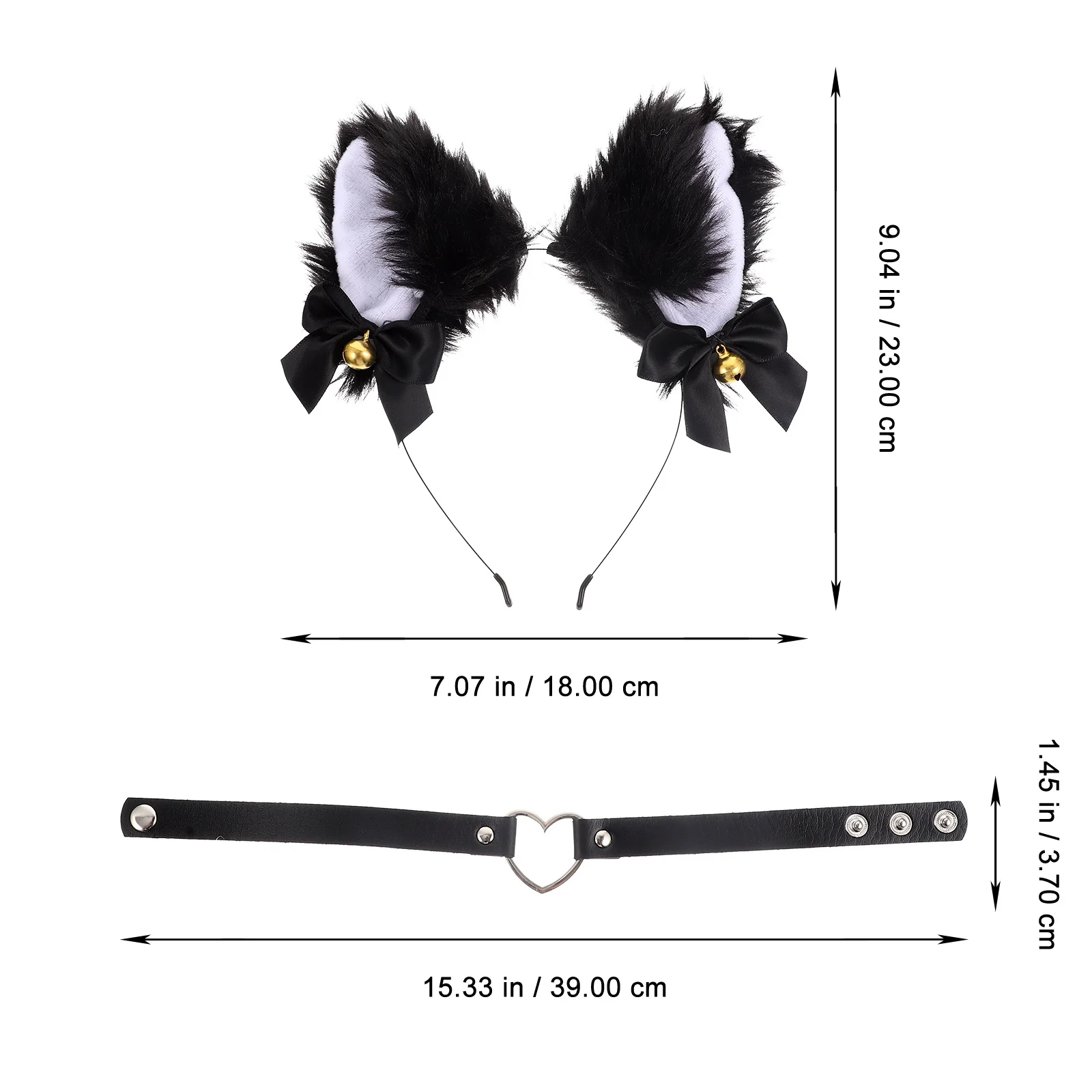 

1Set Cute Cat Ear Headdress Kit Includes Tail Choker for Themed Parties Masquerade Performance Cosplay Decorative Photo Prop