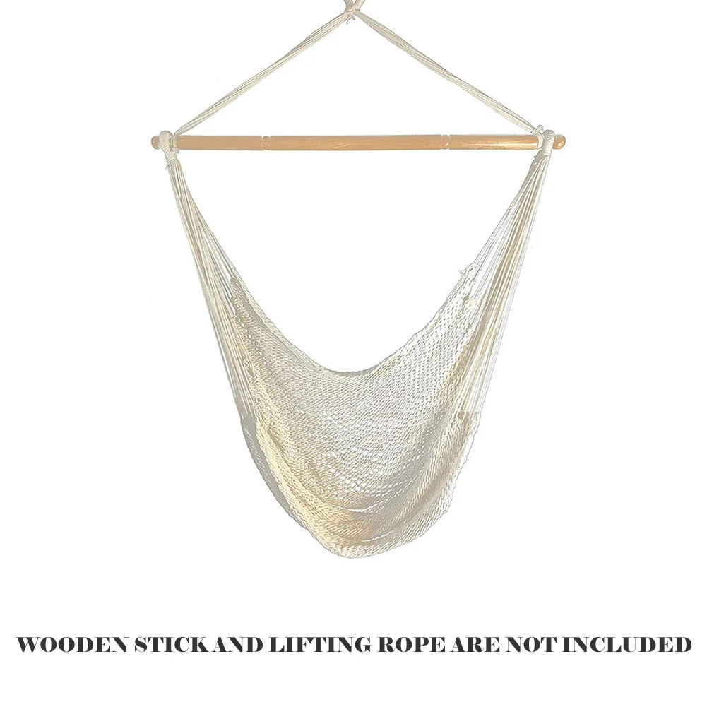 Comfortable Hanging Chair Large Cotton Rope Hammock Chair Indoor Outdoor Use