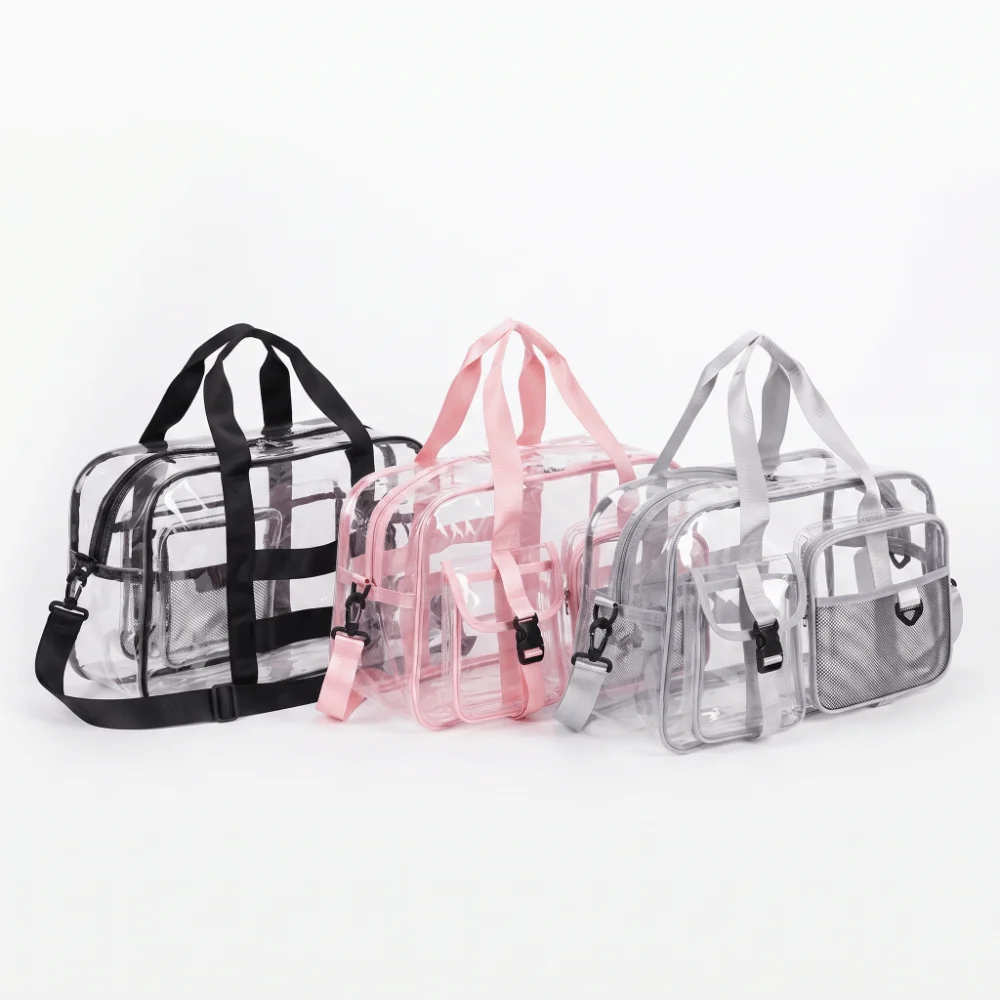 Multifunctional Large Capacity PVC Waterproof Bag Clear PVC Transparent PVC Swimming Bag Zipper Handheld Gym Bag Gym Use