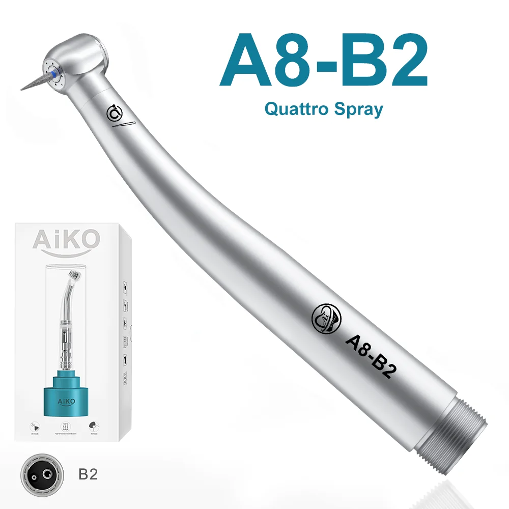 AiKO Serie Zahnärztliches Hochgeschwindigkeits-Handstück ohne LED/mit LED/Mini/Drehmomentkopf K/N-Kupplung/Luftturbinen-Rotor-Kartusche für Zahnarzt-Reparaturen