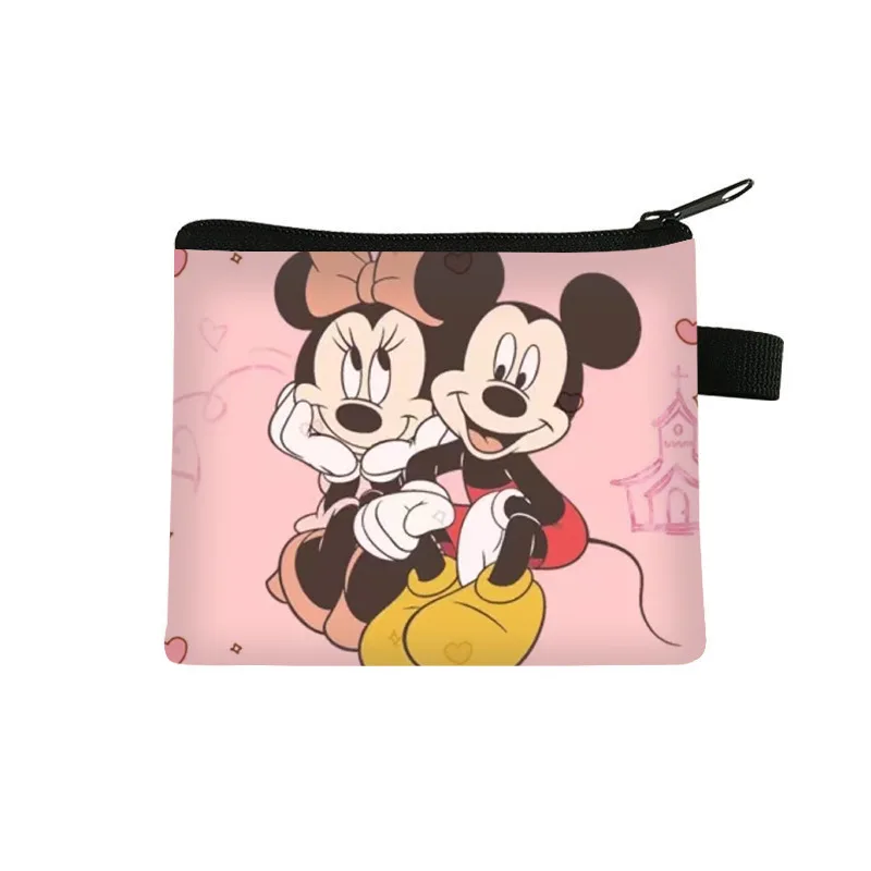 Disney Anime Mickey Mouse Coin Purse Kawaii Minnie Zipper Wallet Cartoon Children Portable Storage Bag Gifts