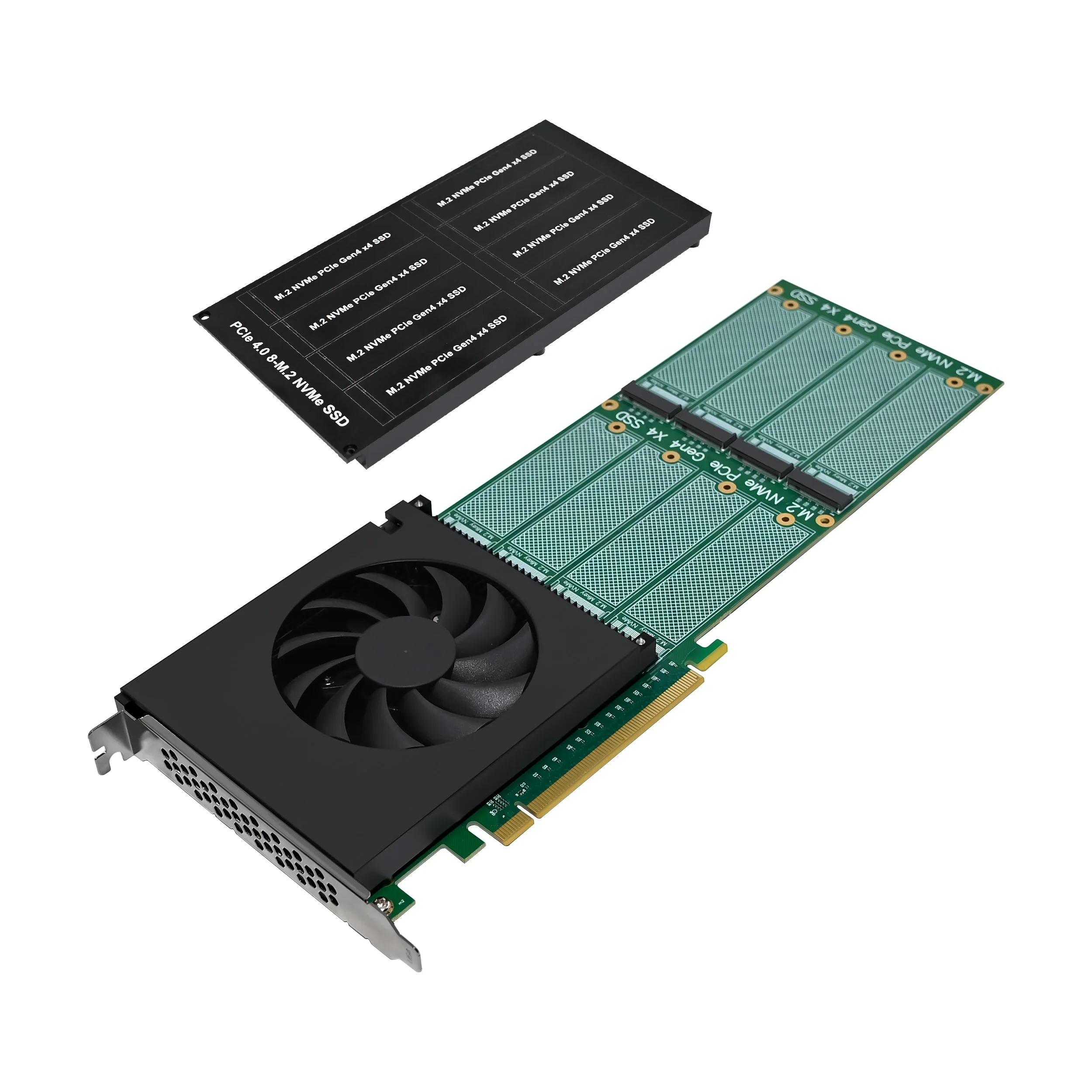 بطاقة SUNWEIT NVMe ST558 PCIe 4.0 X16 PEX88048 بطاقة محول ثمانية منافذ M.2 NVMe SSD 2280