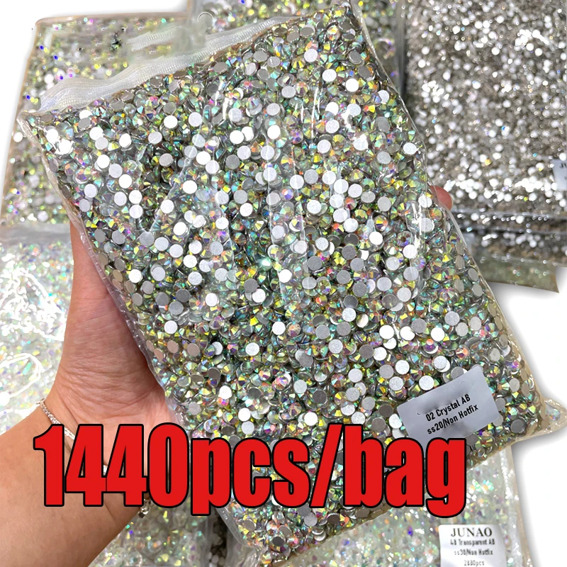 SS3-ss16 1440pcs Clip Clair AB or 3D Non HotFix FlatBack Nail Art Diamant Décorations Chaussures & Phtalbal inestone Décoration