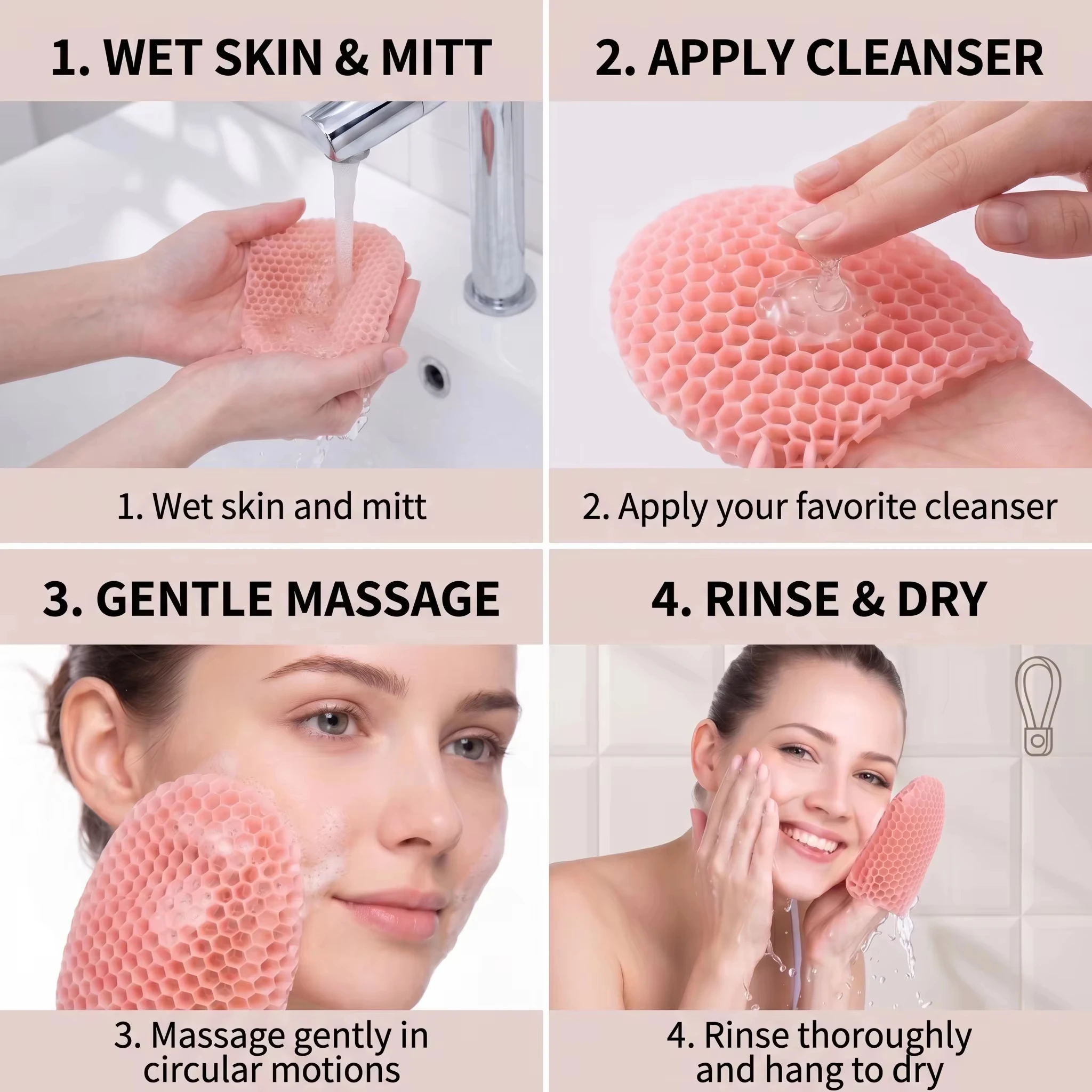 Exfoliating Glove Bath Honeycomb Body Scrubber Deep Cleansing Shower Mitt Soft Massage Sponge for Dead Skin Removal Bath Brush view 5