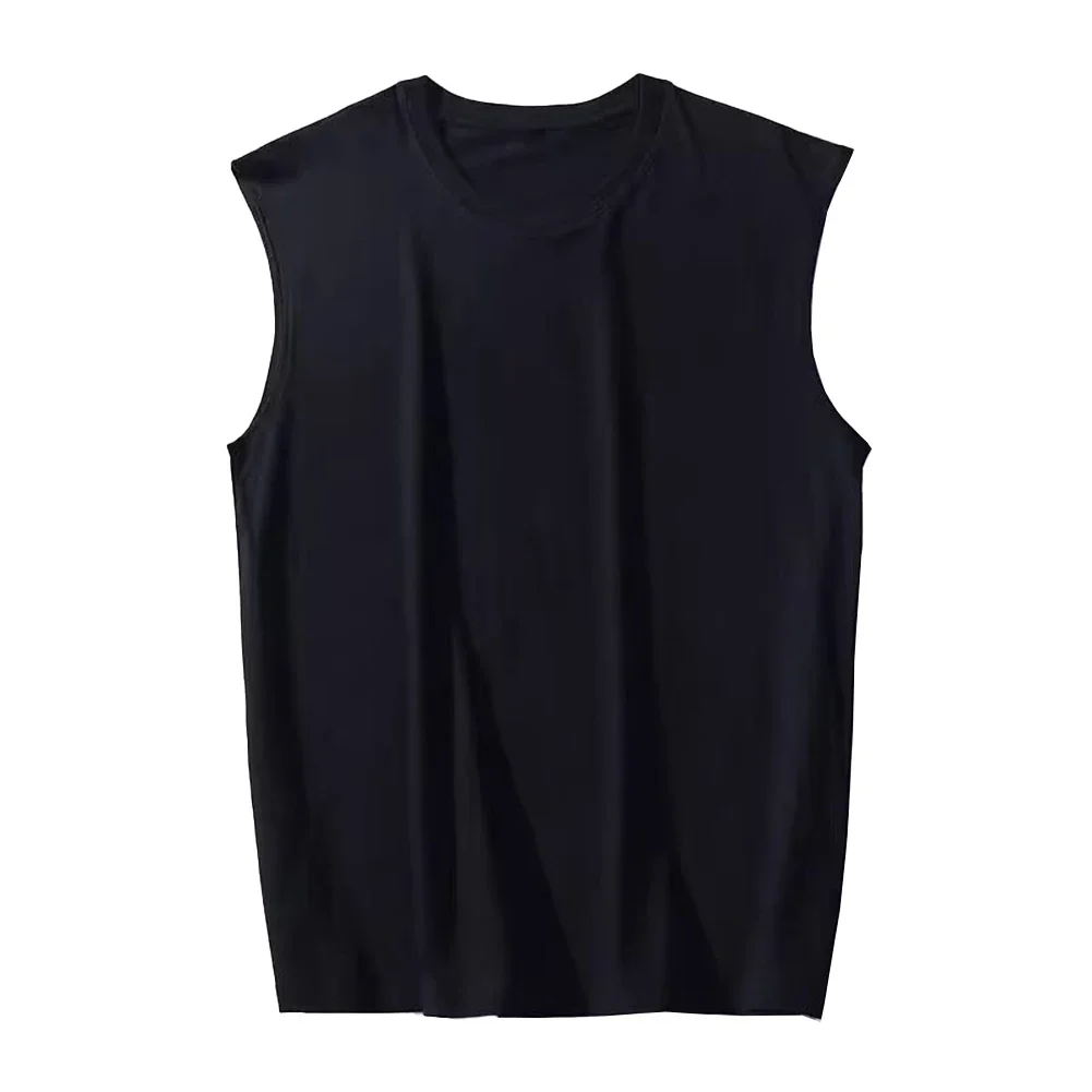 الرجال أساسيات فضفاضة س الرقبة تانك القمم الترفيه في الهواء الطلق كمال الاجسام بلون سترة