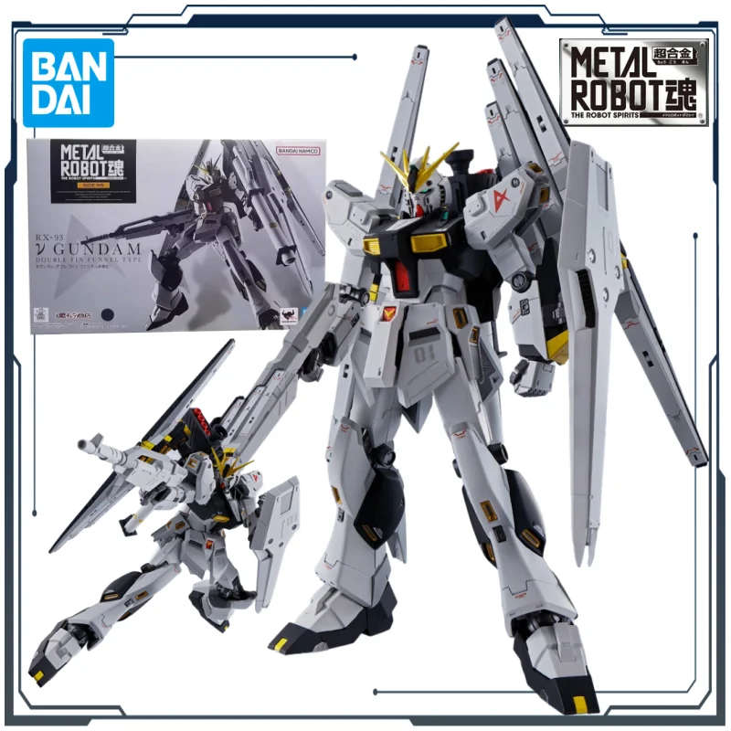 

BANDAI Original METAL ROBOT SPIRITS ＜SIDE MS＞ Nu Gundam Double Fin Funnel Type Mech Product Figure Toy for Boy Gifts Collectible