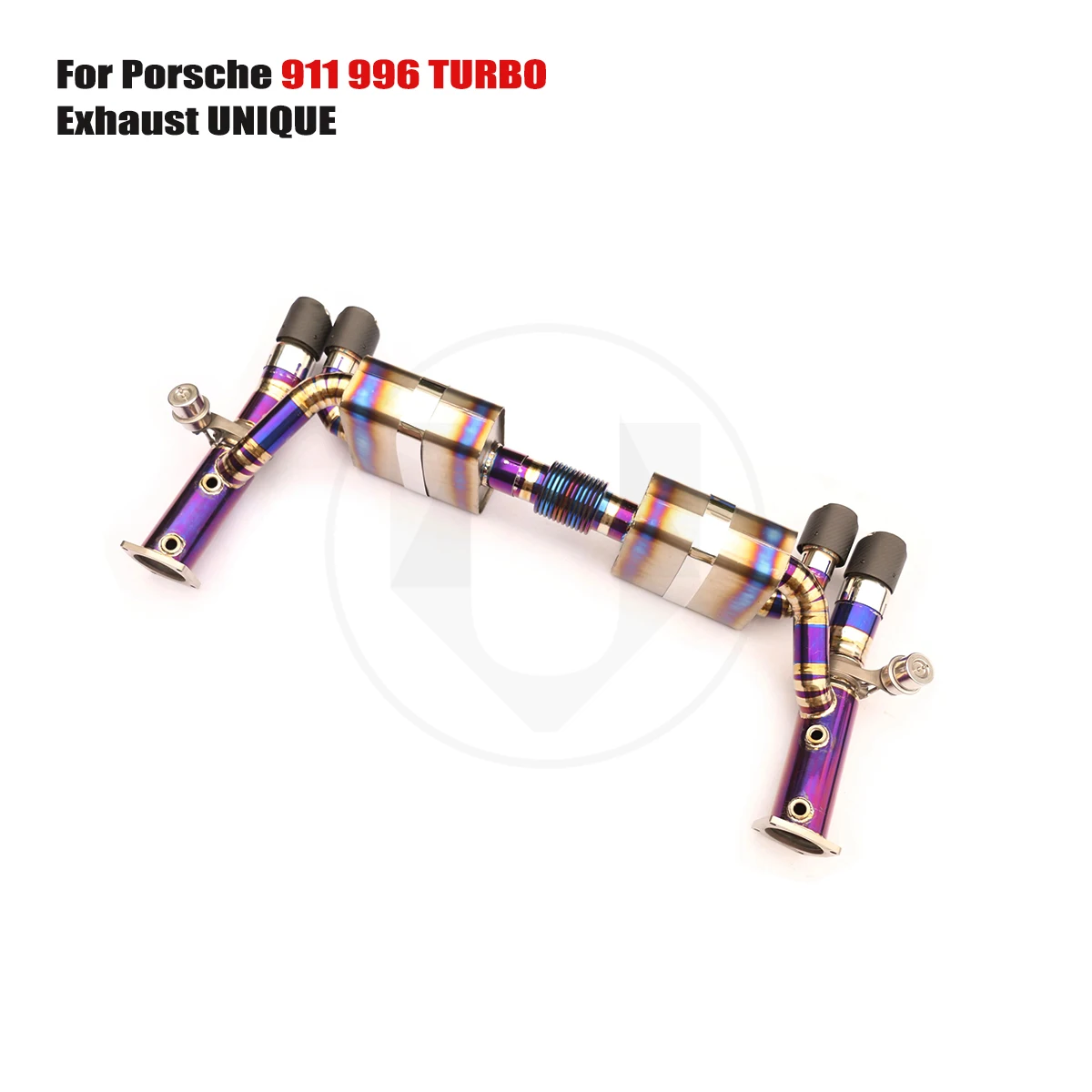 UNIQUE For Porsche 911 996 TURBO 3.8T 1999-2005 performance valve titanium exhaust system  TC4 titanium alloy exhaust muffler