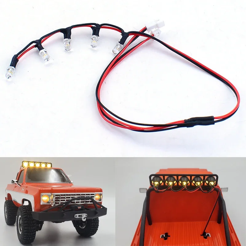 Symulacja dachu LED żółty reflektor latarka dla 1/24 zdalnie sterowany samochód gąsienicowy FCX24 Chevrolet K5 ciężarówka typu Pickup części zamienne