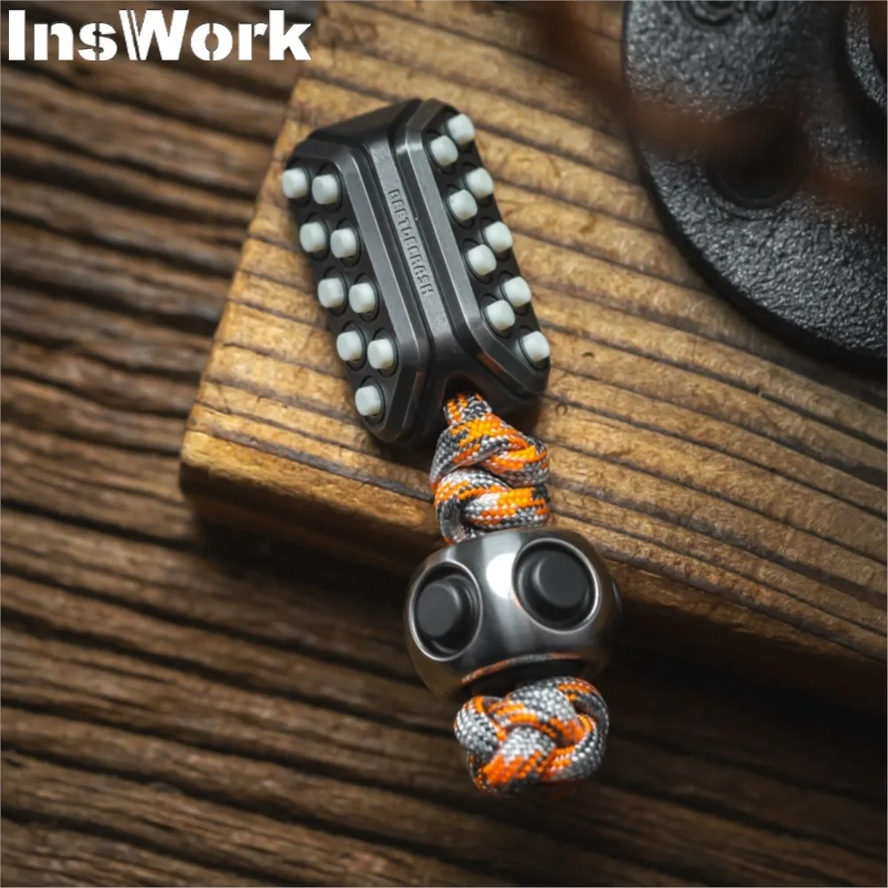 LAUTIE DIY Beads Paracord Plait Fidget Keychain Office Toys Best Fidget Toys