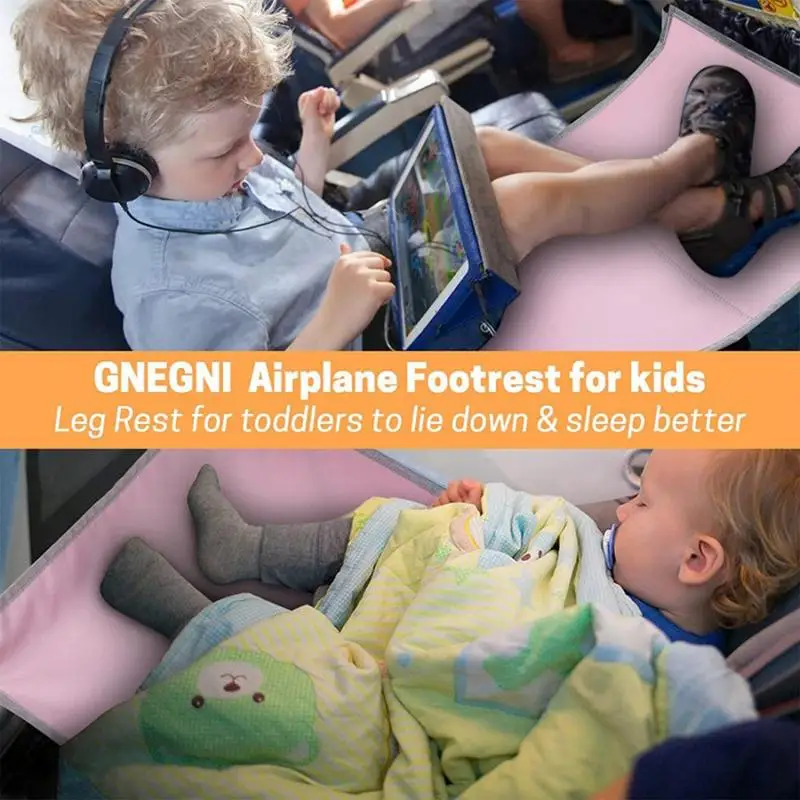 Cama de avión para niños, hamaca de viaje portátil, extensor de asiento de avión, reposapiés para niños para acostarse