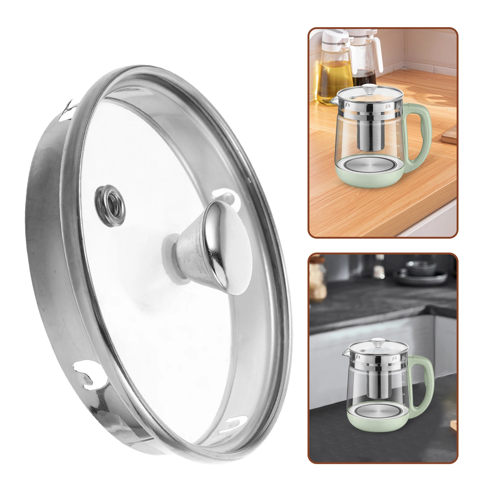 

Anti-Scald Kettle Lid Replacement Glass Cover Tea Kettle Pot Pan Skillet Water Jug Replacement Universal Tempered Lid