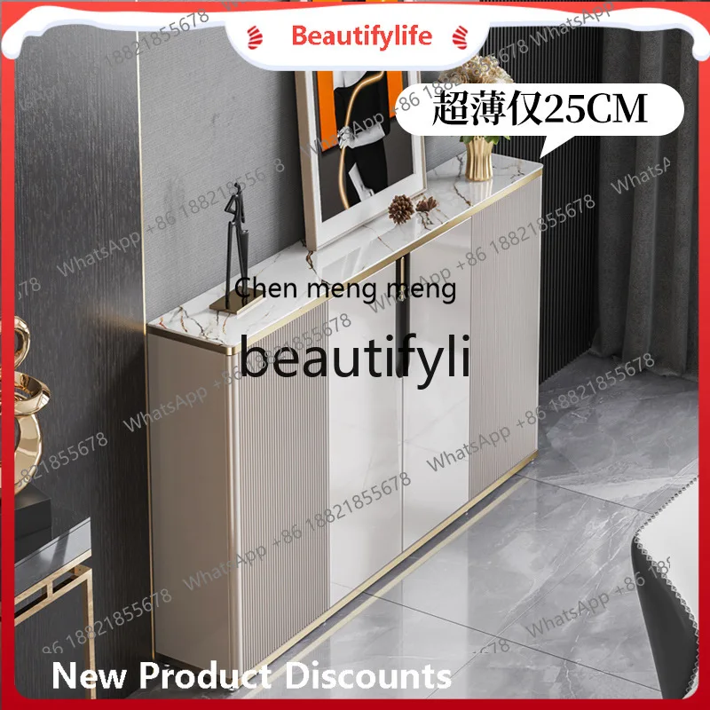 S7486 ss Sideboard Cabinet for Living Room, Wall-Mounted, Modern Minimalist Light Luxury Ultra-Thin Storage Cabinet, New Model O
