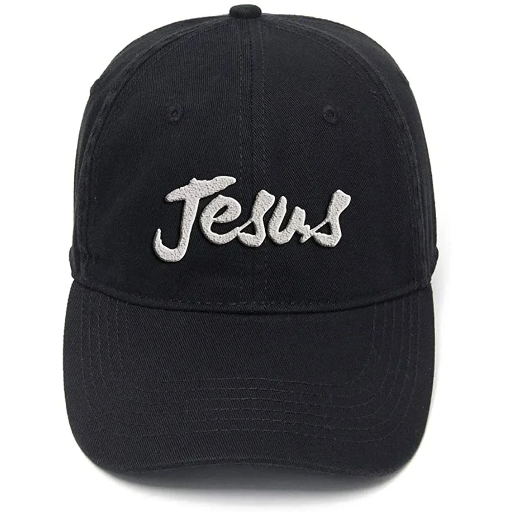 Lyprerazy Christianity Jesus Washed Cotton Adjustable Men Women Unisex Hip Hop Cool Flock Printing Baseball Cap