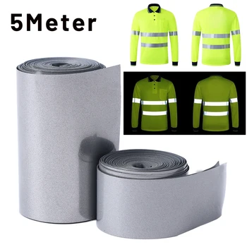 Bande autocollante réfléchissante, 5M, transfert de chaleur, pour vêtements faits à la main, sac à chaussures, matériau réfléchissant pour vêtements de sécurité