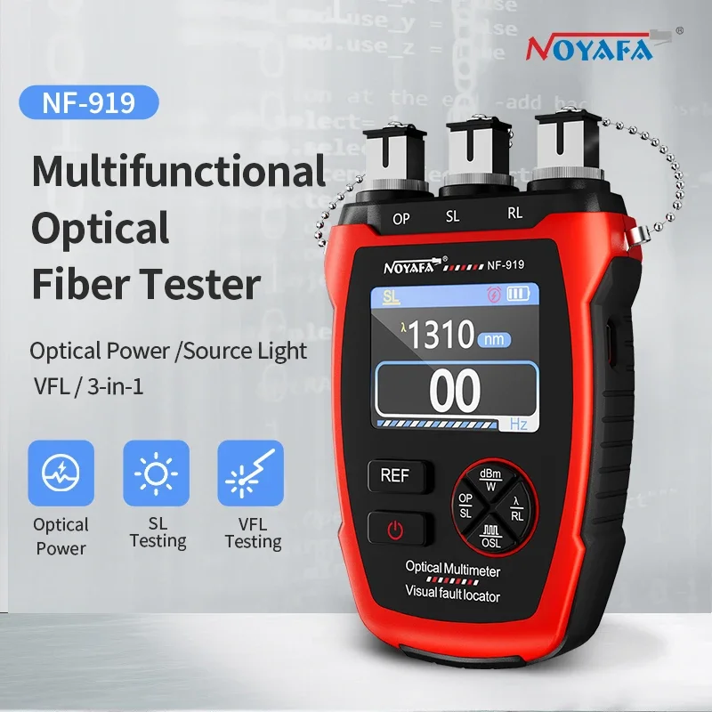 Noyafa NF-919 3 In1 Power Meter Stable Light Source VFL REF Visual Fault Locator Red Light Fiber Optic Tester Tool