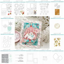 2025 Christmas Cookie Flower Hat Metal Cutting Dies Stencil Clock Hot Foil DIY Scrapbook Handcraft Card Craft Template New Year