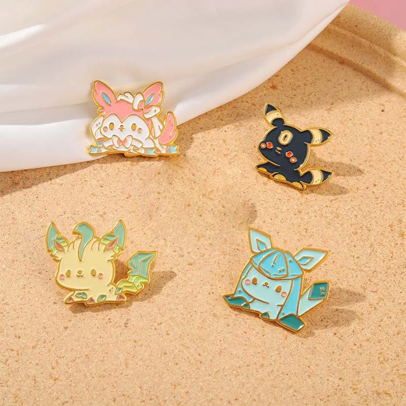 Customized metal badge jewelry brooch new Japanese style cartoon cute Pikachu cat monster combination series alloy baked