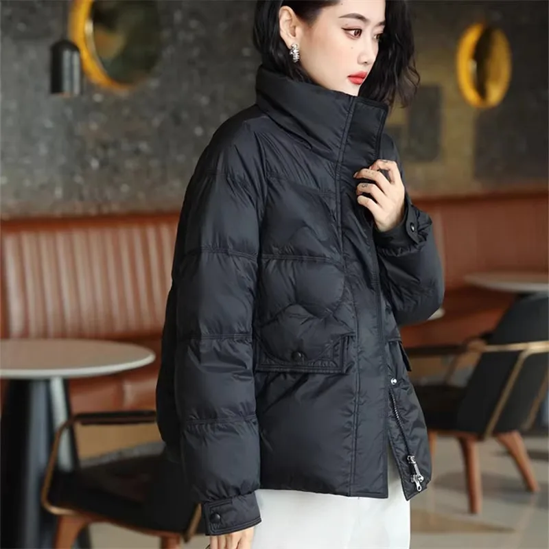 2023 New Arrivlas Autumn Winter Women Korean Fashion Warm Casual Loose Down Jackets Female Fashion Retro  Office Lady Down Coats