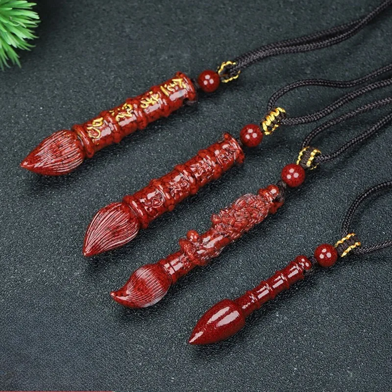 

Подвеска-ручка из натуральной необработанной руды киновари Вэньчан, изысканные украшения в этническом стиле