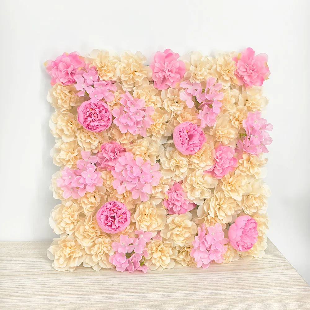 

50x50 Artificial Flower Walls for Decoration Pink Silk Flowers Panel Christmas Birthday Party Backdrop Home Decor Wedding Flores