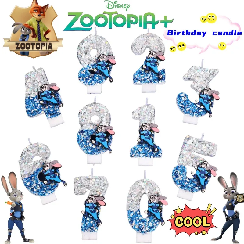 

Disney Zootopia Джуди Хоппс Ник Уайлд анимационные периферийные устройства креативный мультфильм номер свеча торт на день рождения красиво украшен