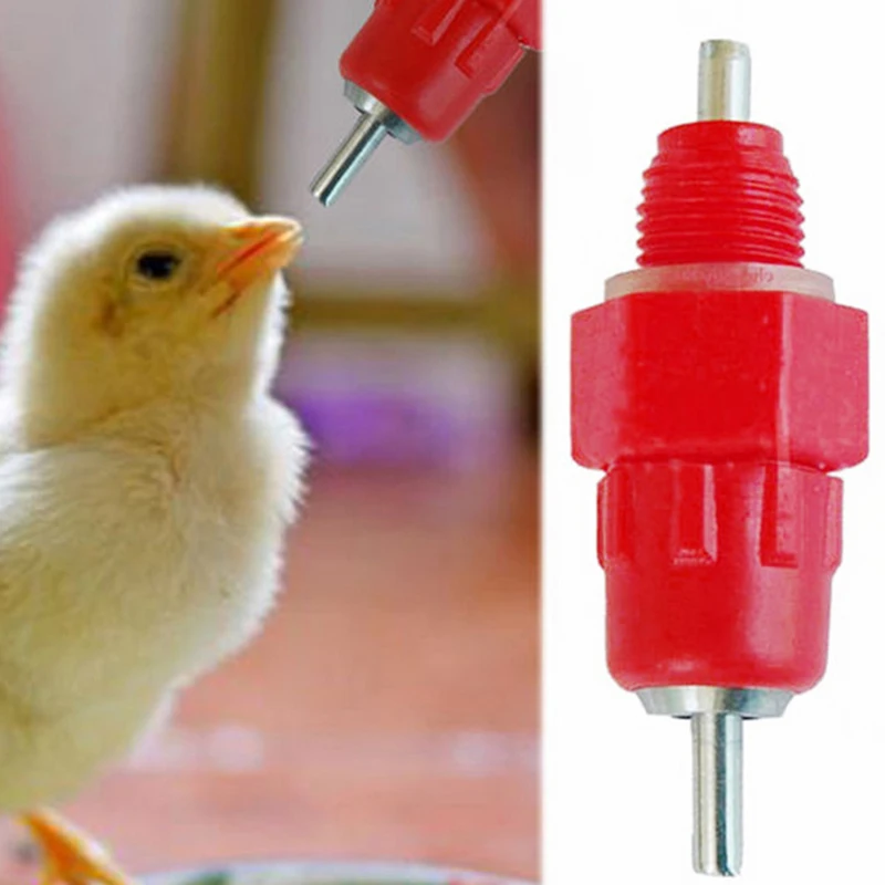 Automatic Chicken Water Nipple Drinker Feeders Poultry Hen Duck Screw Style Water Drink Feeder