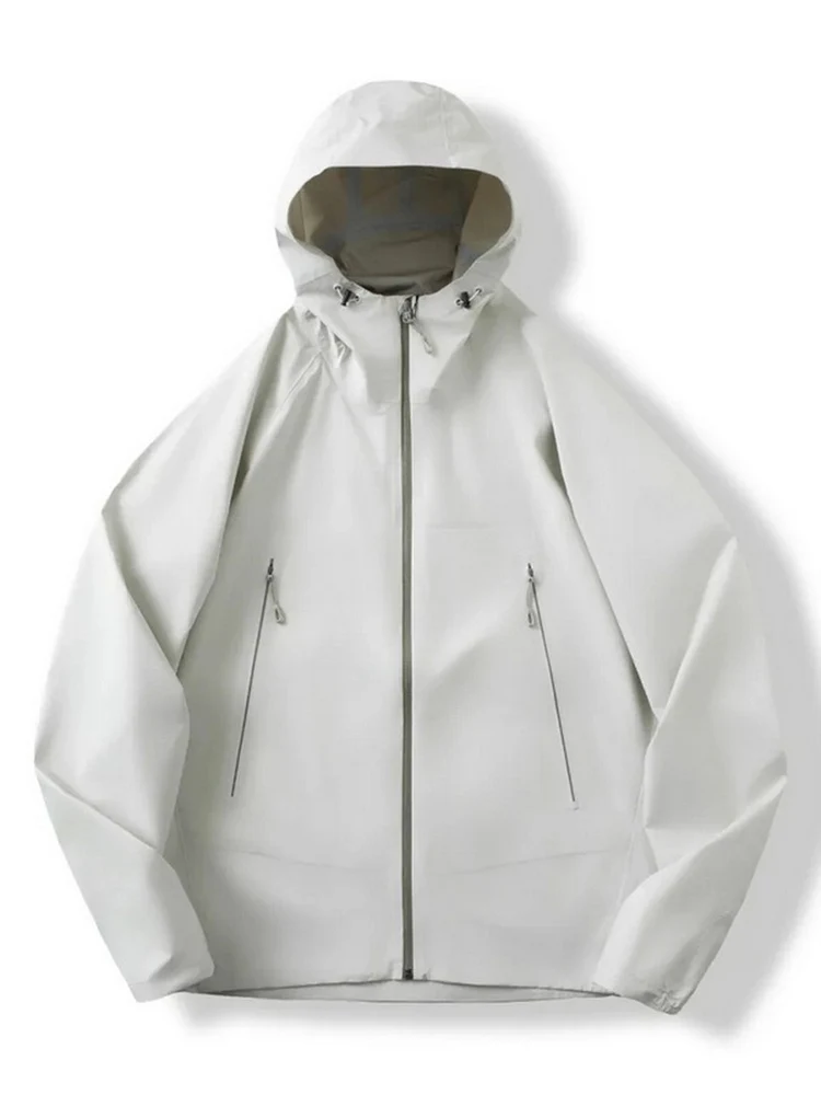 

High-End Outdoor Men's Soft ell Jaet Full Prure Glue Windproof Water-Resistant Spring Autumn Zipper Closure Long Sve