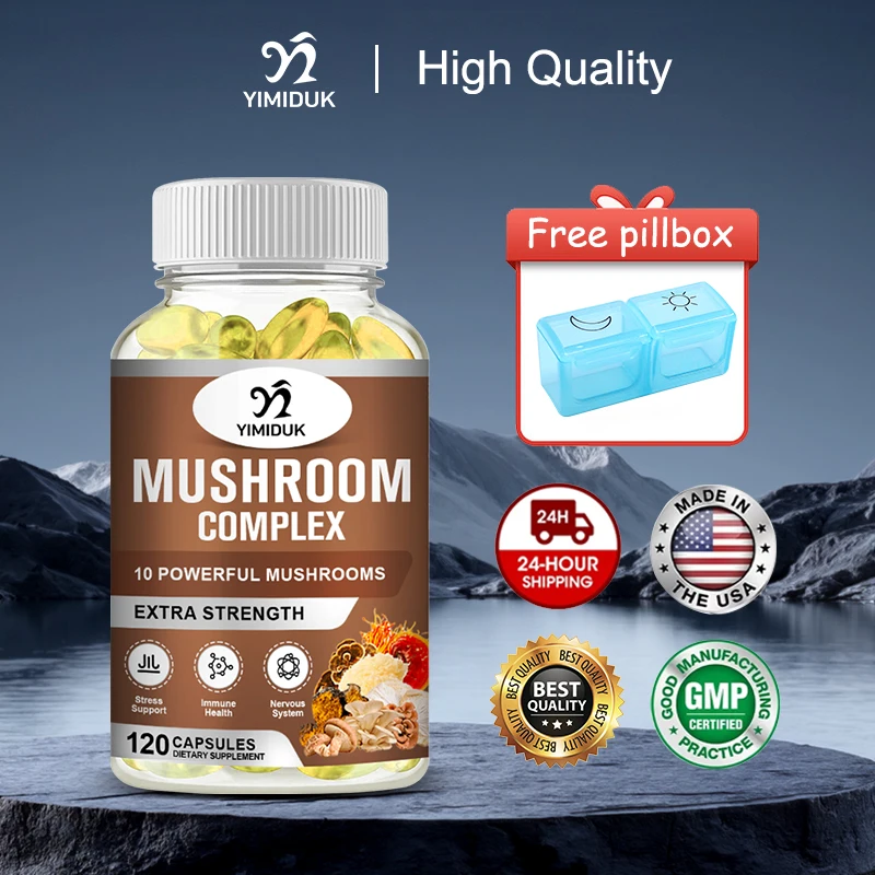 

Dual Extract Mushroom Complex Supplement, with Cordyceps, Support Memory And Focus, Nervous System, Immune Health, Women & Men