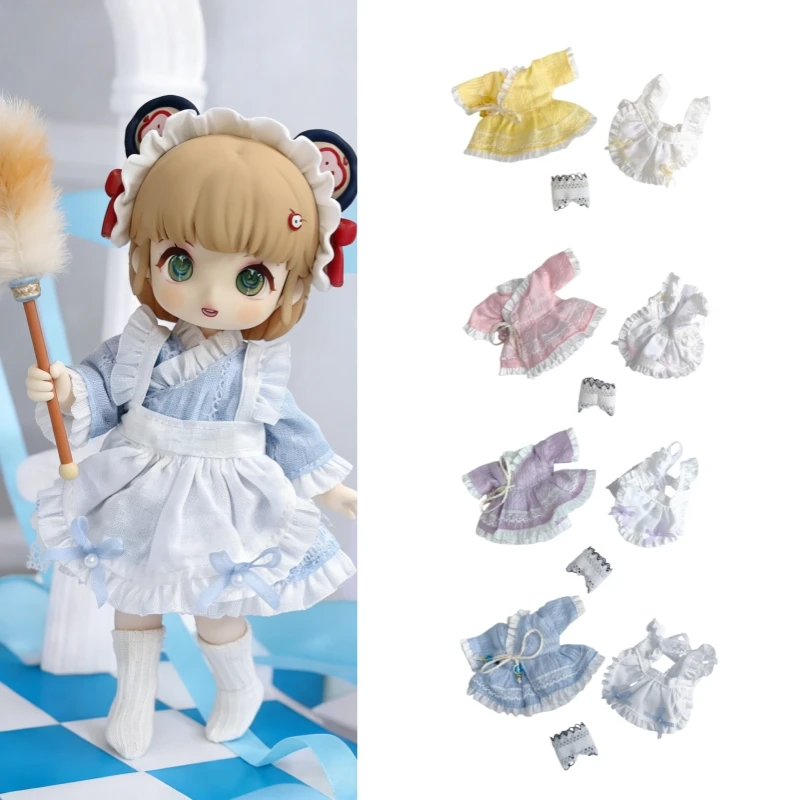 

Комплект одежды для кукол Obitsu 11: милый кружевной костюм горничной для OB11 GSC 1/12 NAGI YMY Molly, наряд для кукол-животных, подарок