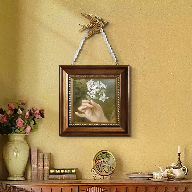 

French decorative painting living room bedroom hanging painting dining room room layout atmosphere retro oil painting American l
