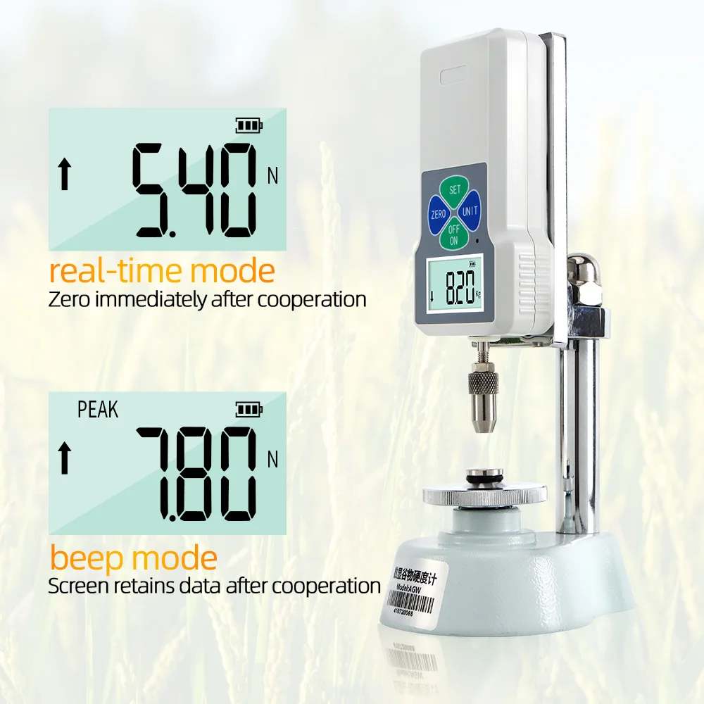 Imagem -04 - Digital Grão Dureza Tester Alta Precisão Lcd Instrumento Agrícola Pesquisa Trigo Arroz Estradômetro Durômetro 20 Kg196n