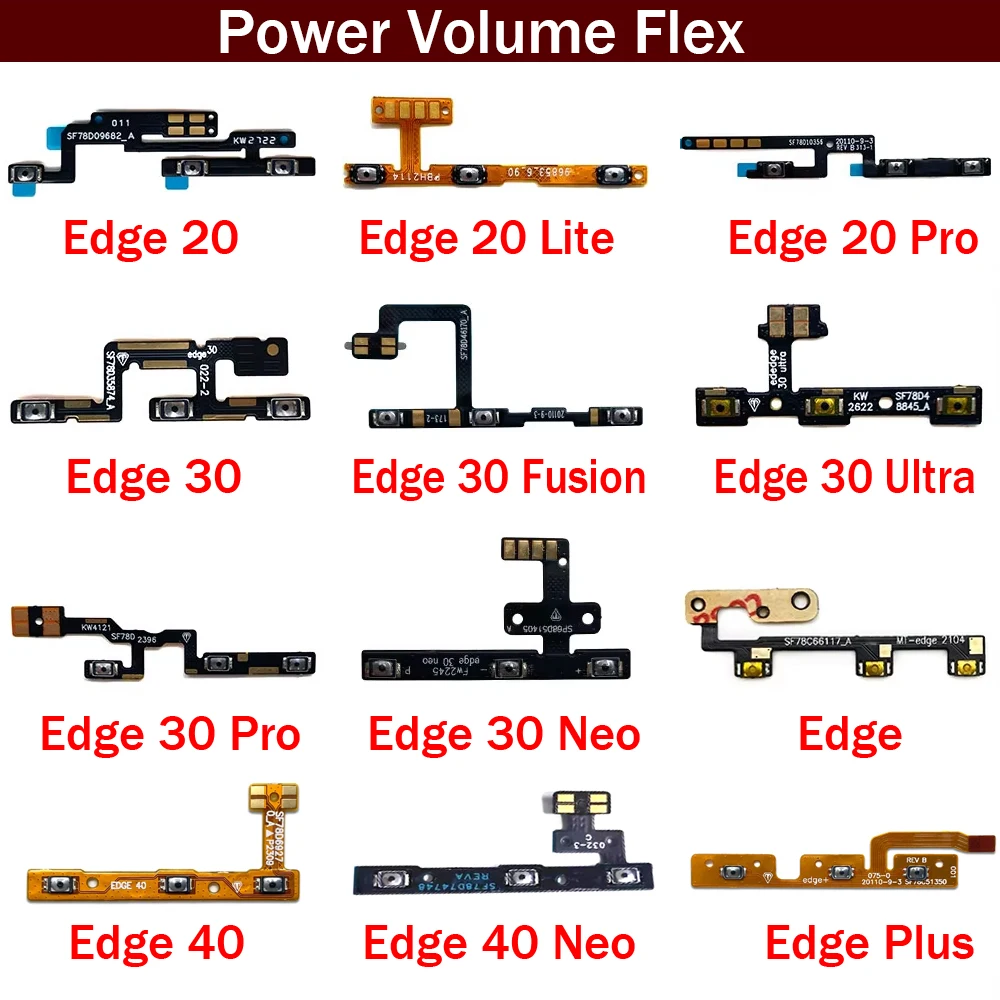 New For Motorola Moto Edge 20 30 40 Pro Lite Ultra Neo Fusion Plus Volume Button Power Switch On Off Button Flex Cable